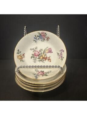 (5)Vintage Limoges Made In France for Stern Brothers Fruit Dessert Bowls 5.25”